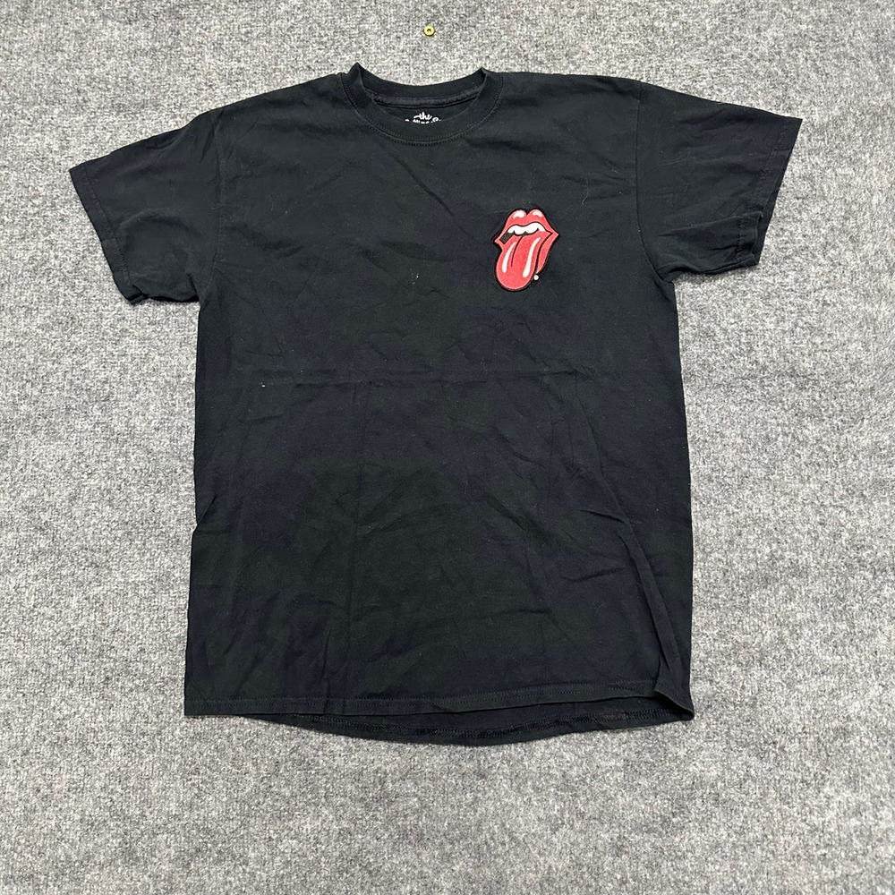 Rolling Stones T-Shirt Mens Size MD Black Classic Tongue Logo Graphic Cotton Tee